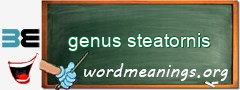 WordMeaning blackboard for genus steatornis